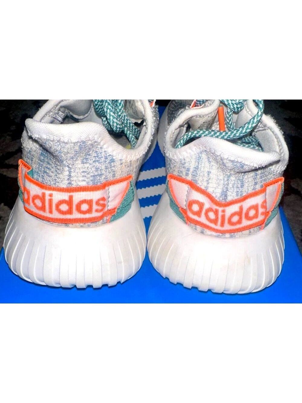 Adidas Kaptir X Running Shoes Women’s 6.5 Teal Pink Knit - Picture 2 of 4